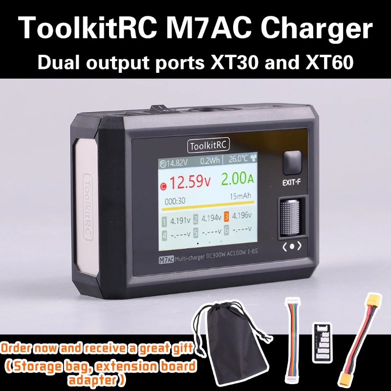 Drone Battery Balance Charger - NEW ToolkitRC M7AC AC 100W /
