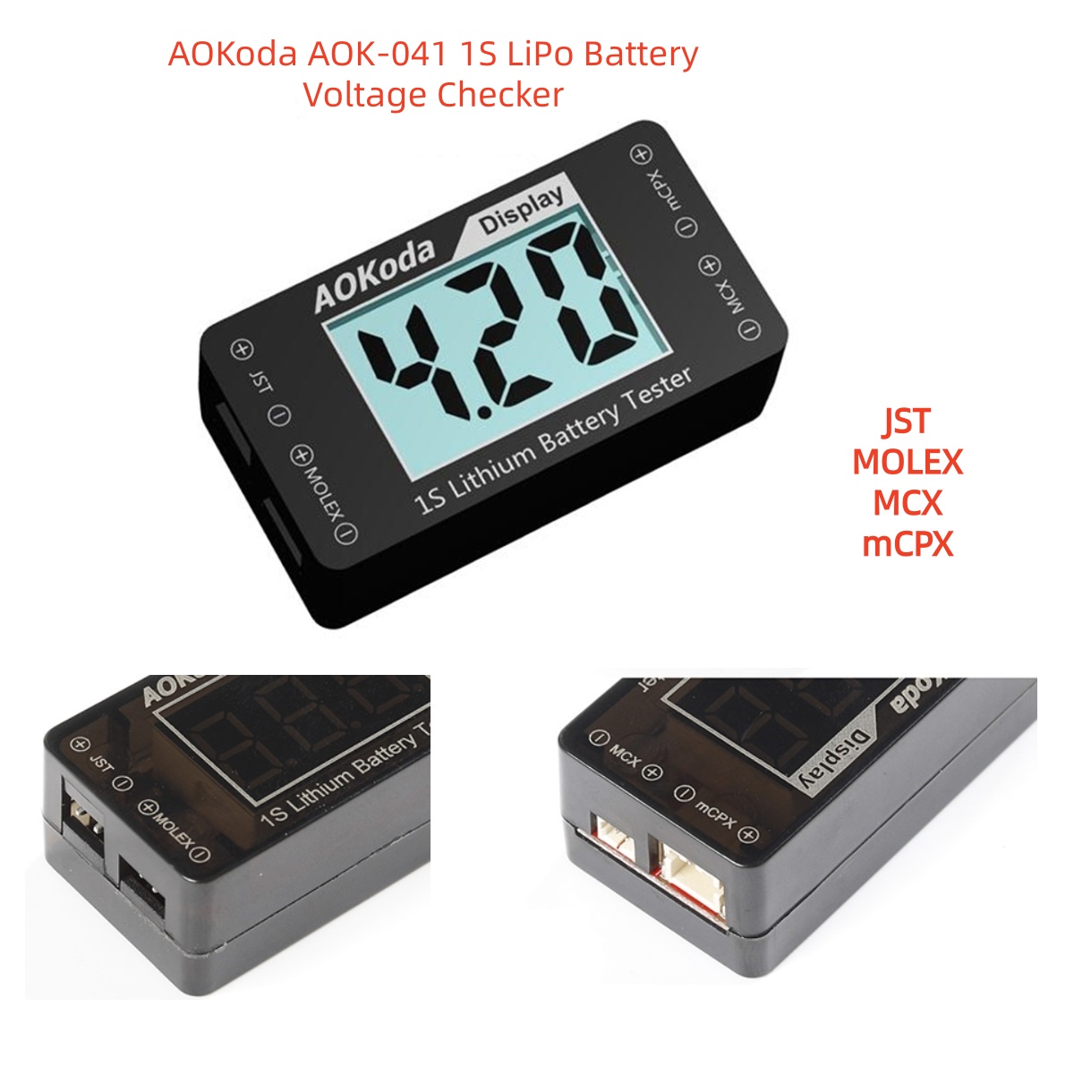 Drone Battery Voltage Checker - AOKoda AOK-041 1S 리포 배터리 전압