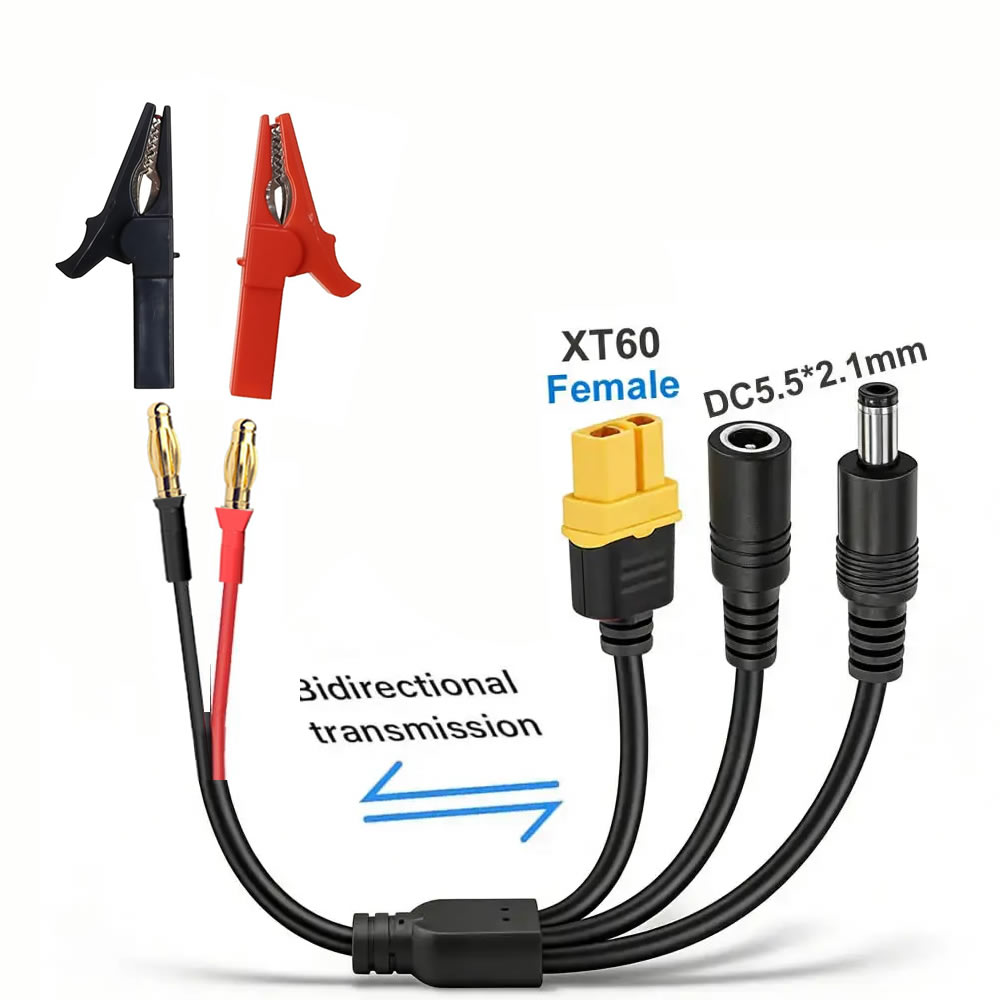 Drone Battery Smart - 5-in-1 XT60-4mm 바나나 플러그 어댑터 케이블,