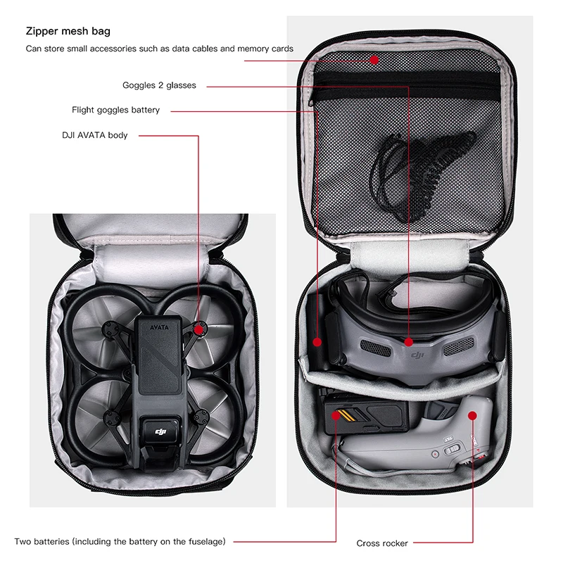 DJI 고글 용 휴대용 케이스 듀얼 레이어 스토리지 공 - Drone Battery Bag 리뷰 및 가격