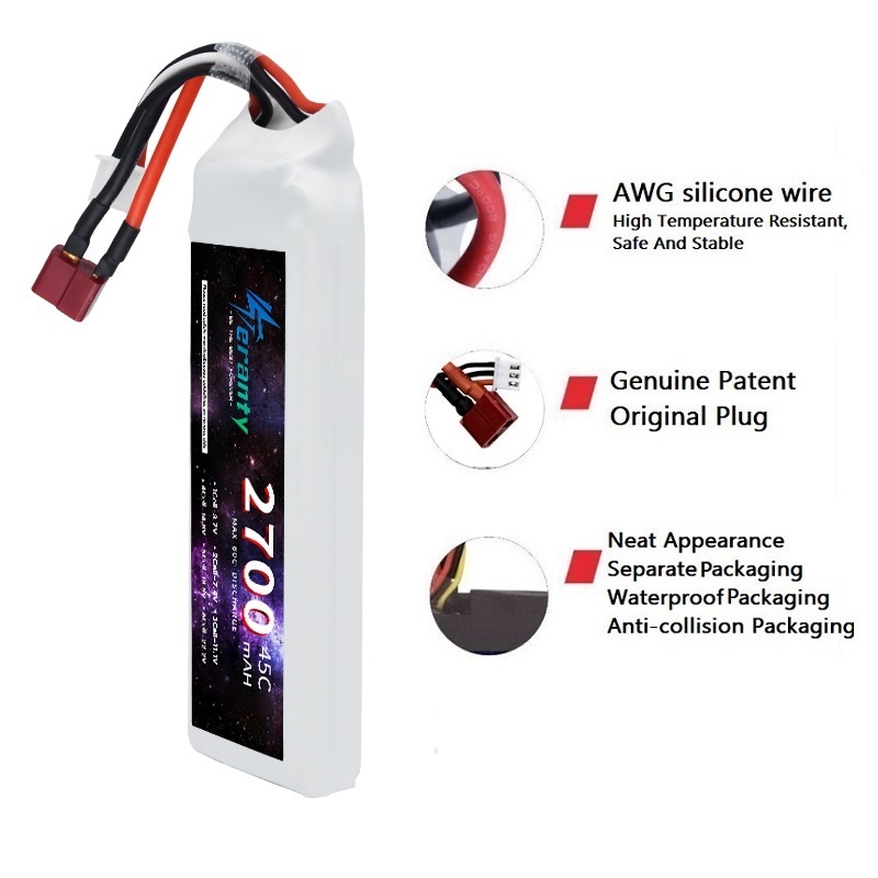 1/3PCS 2S 7.4V Lipo 배터리 2700mA - Drone Battery Lipo 리뷰 및 가격