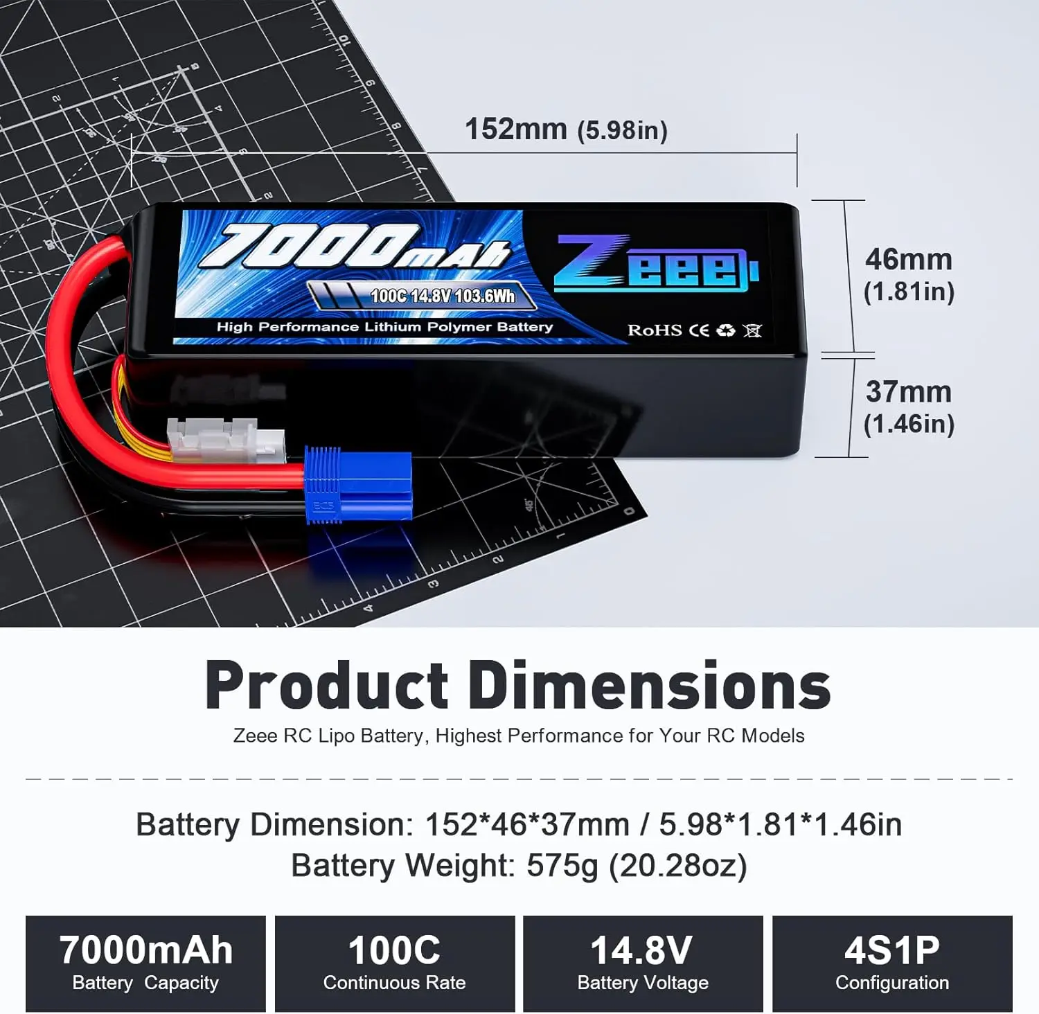 Zeee 4S FPV 드론 리포 배터리, 14.8V 1 - Drone Battery 4S 리뷰 및 가격