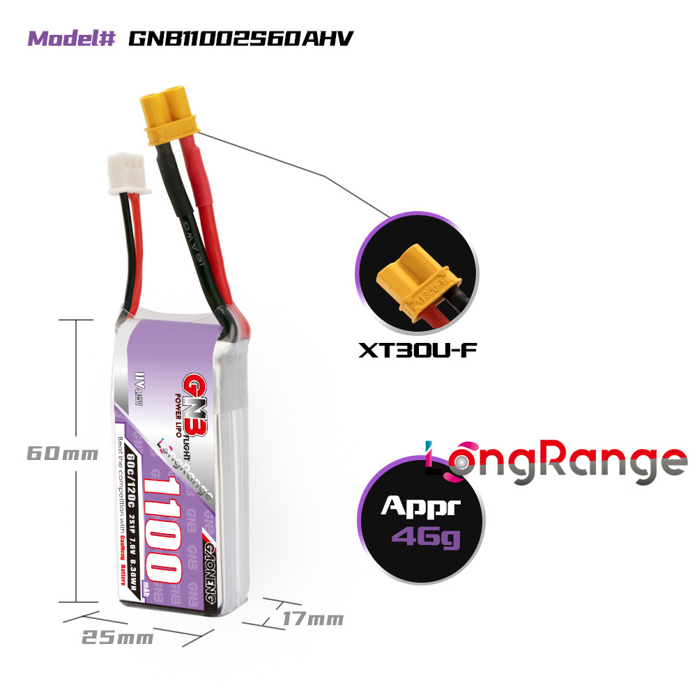 GNB 1100mAh 2S 3S 4S 6S 60C/12 - Drone Battery Lipo 리뷰 및 가격
