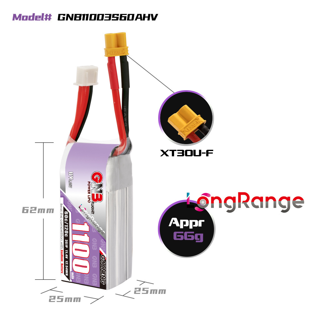 GNB 1100mAh 2S 3S 4S 6S 60C/12 - Drone Battery Lipo 리뷰 및 가격