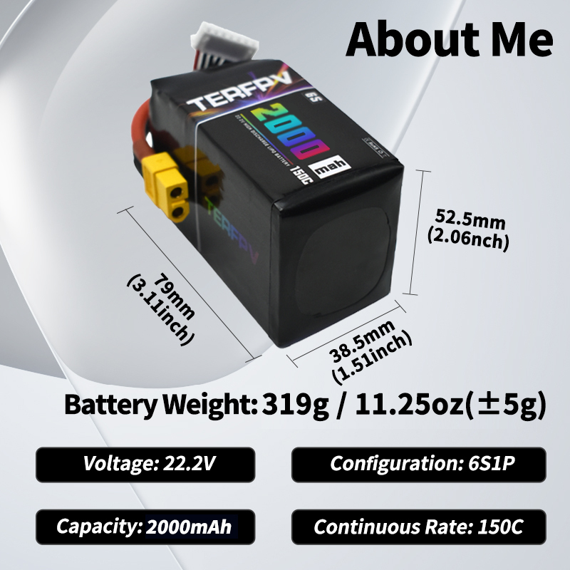 TERFPV 6S 22.2V 2000mAh 150C/3 - Drone Battery 6S 리뷰 및 가격